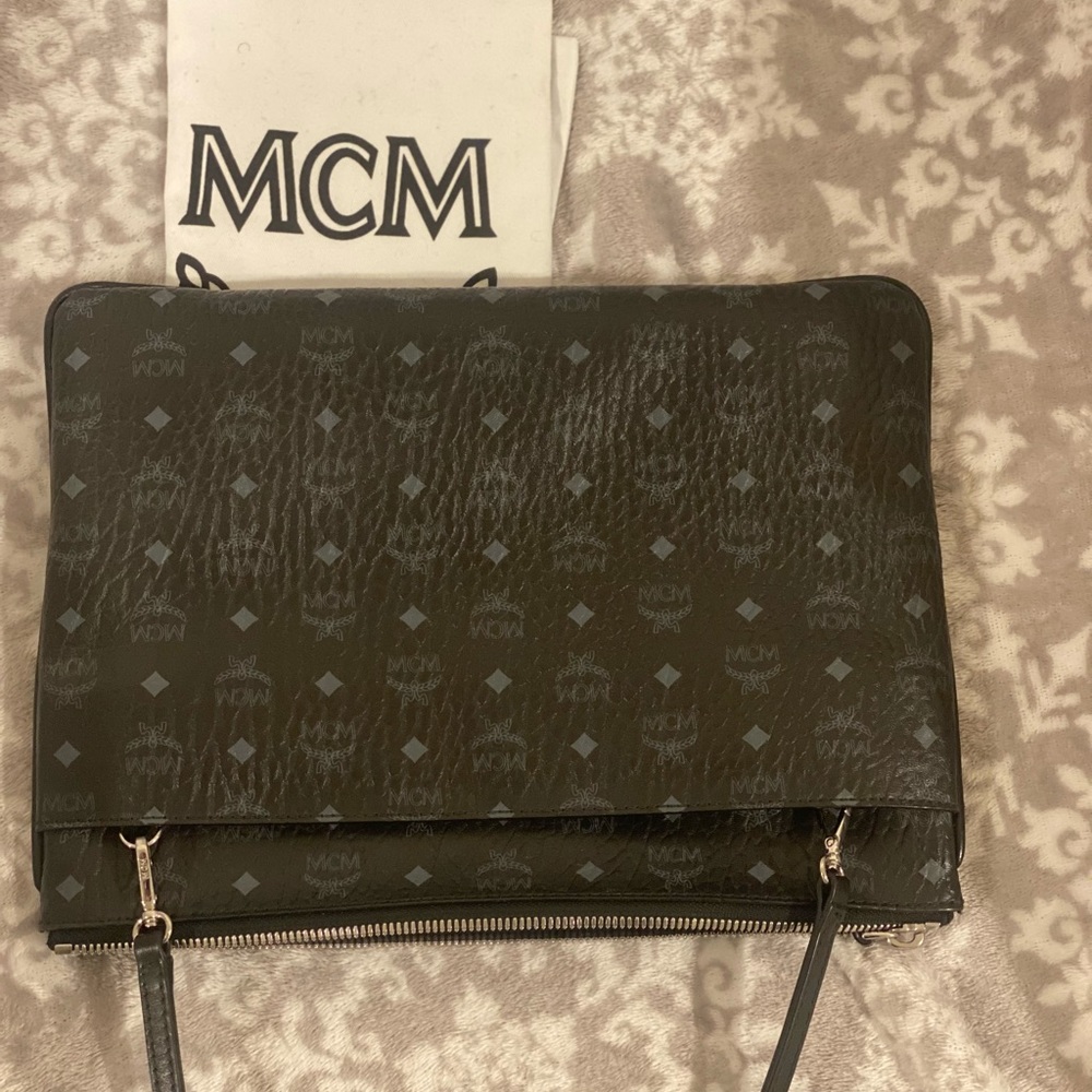 MCM Medium Logo Crossbody Pouch Bag